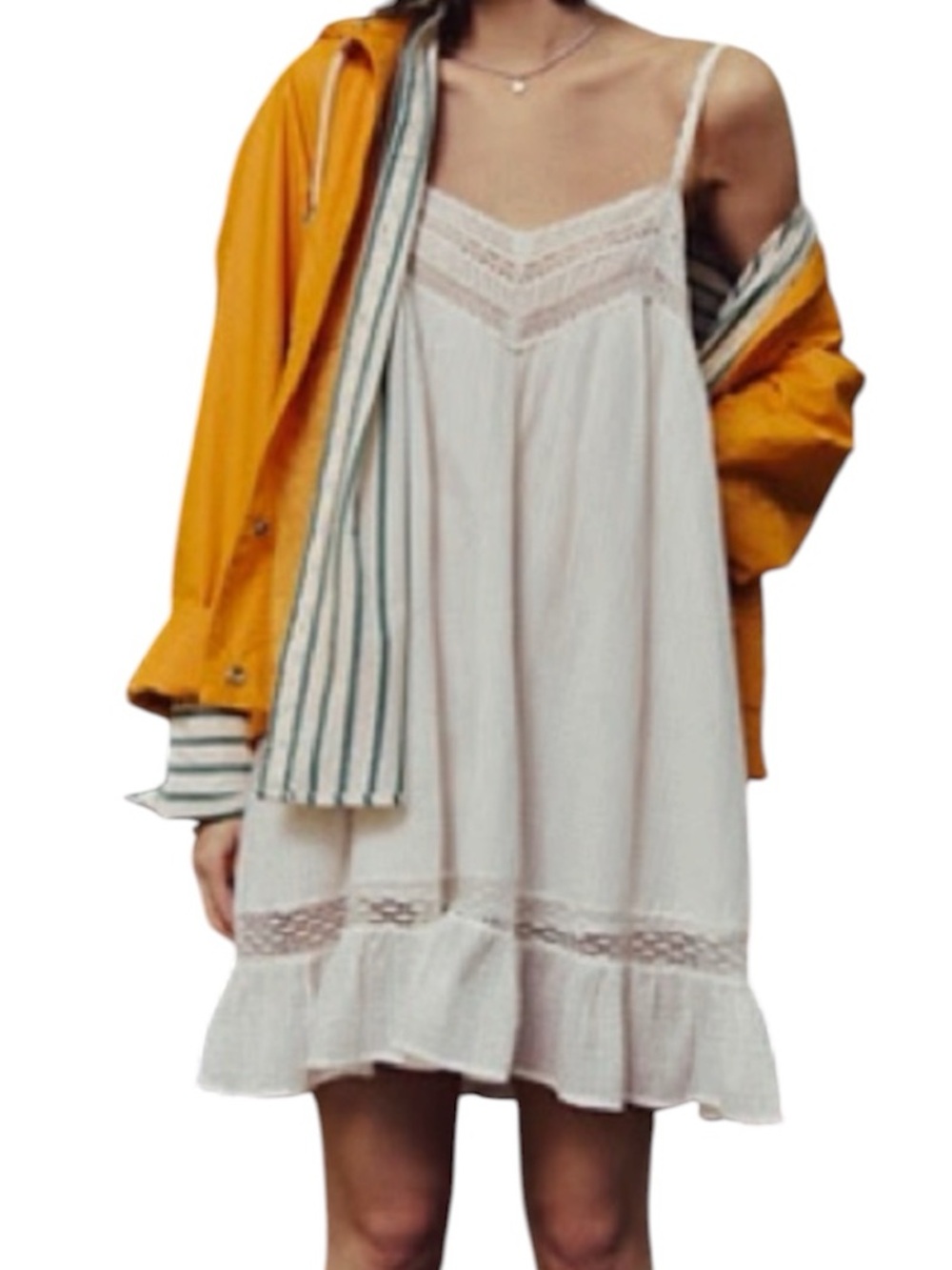 Free People | Intimately Free Sabrina Mini Slip Dress Ivory Size XS NWT